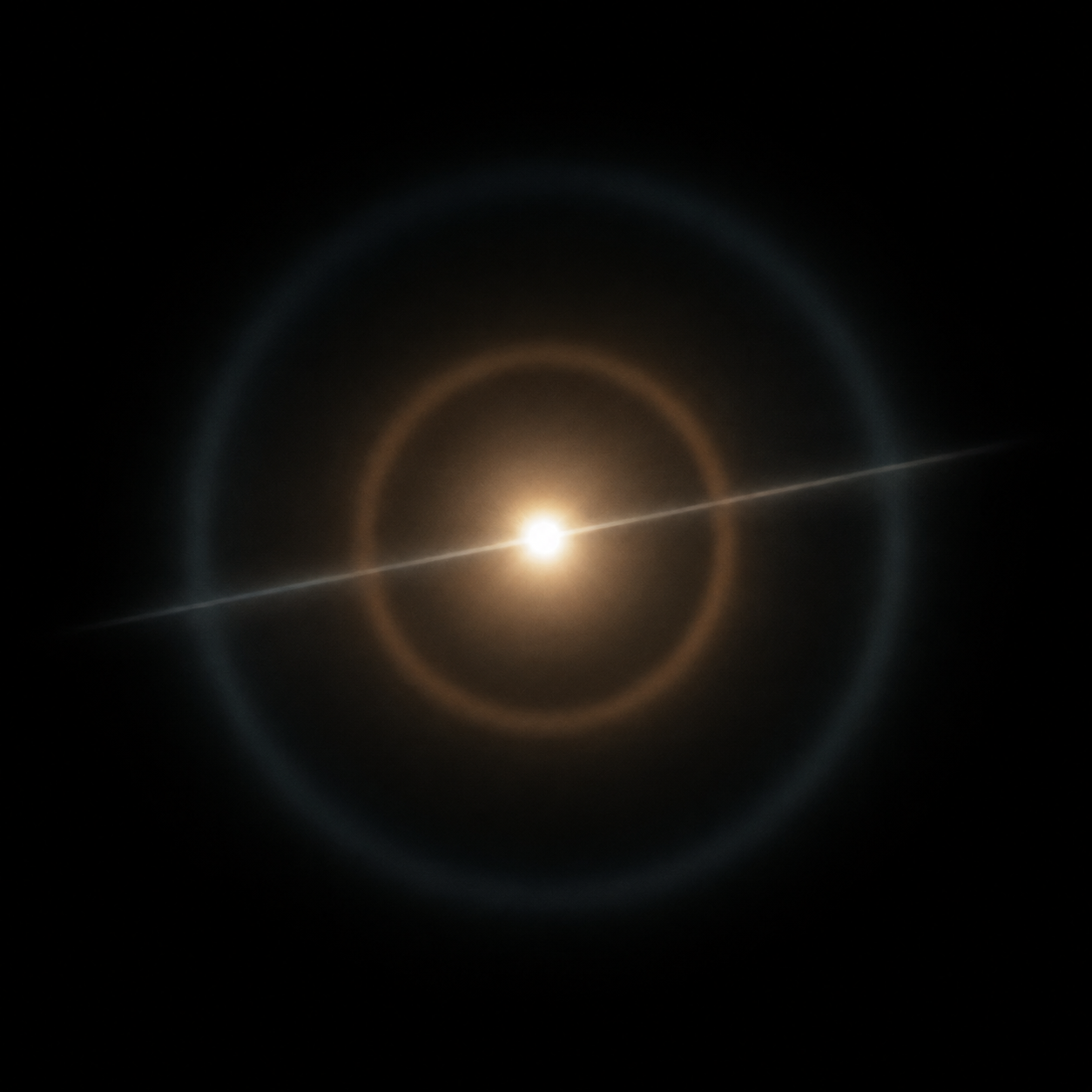 Glare and halo around a bright light